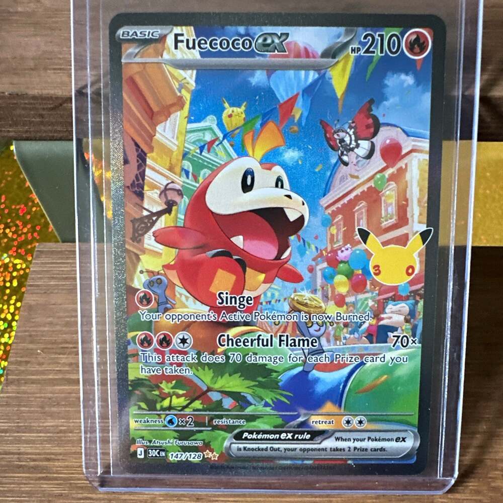 Pokémon TCG 30th Celebration Fuecoco ex 147/128 NM GOOD CENTERING